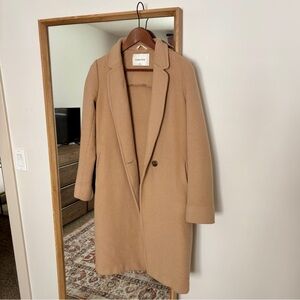 Babaton Camel Long Wool Coat